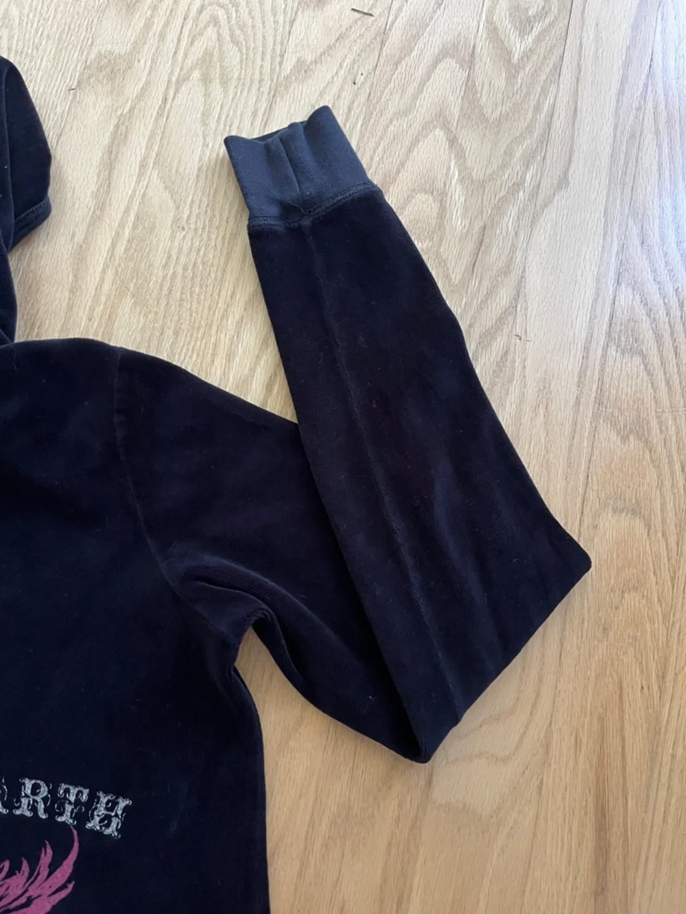 Juicy Couture Black Velour Zip-Up Hoodie - Picture 9 of 11